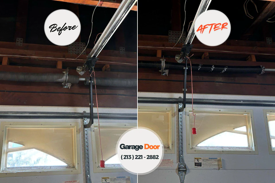 Before and after: garage door repair Haymarket, VA